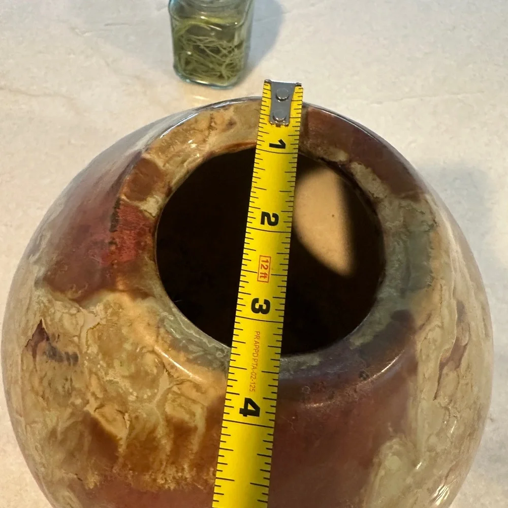 Handcrafted Ceramic Vase - Red and Brown MCM